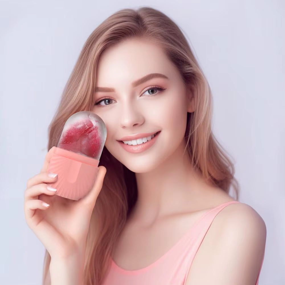 Ice Roller for Skincare Silicone Ice Roller Mold for Puffiness Reduction Face Lifting Skin Care Oval Shape Ice Balls for Women'S